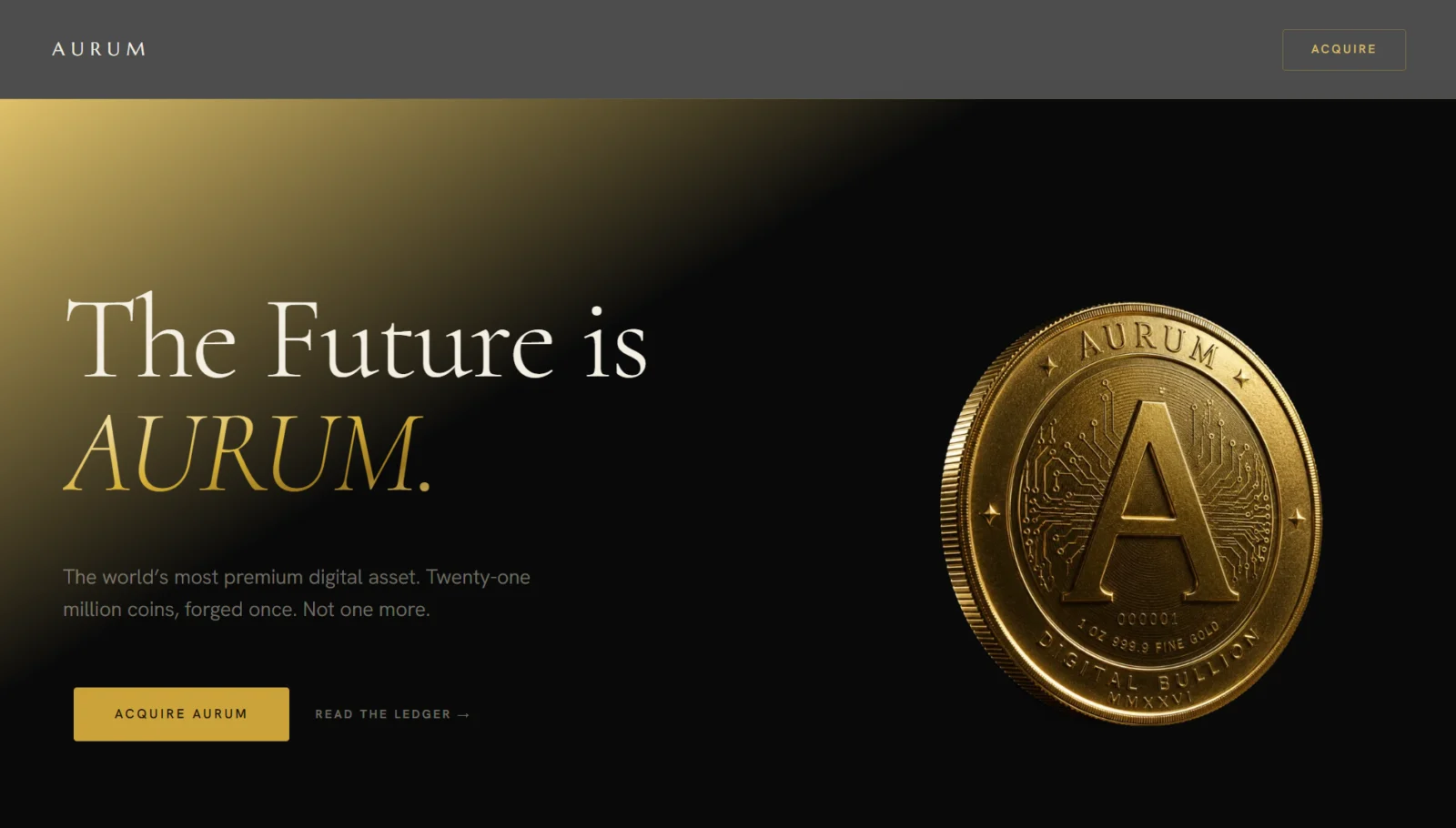 Aurum concept website screenshot